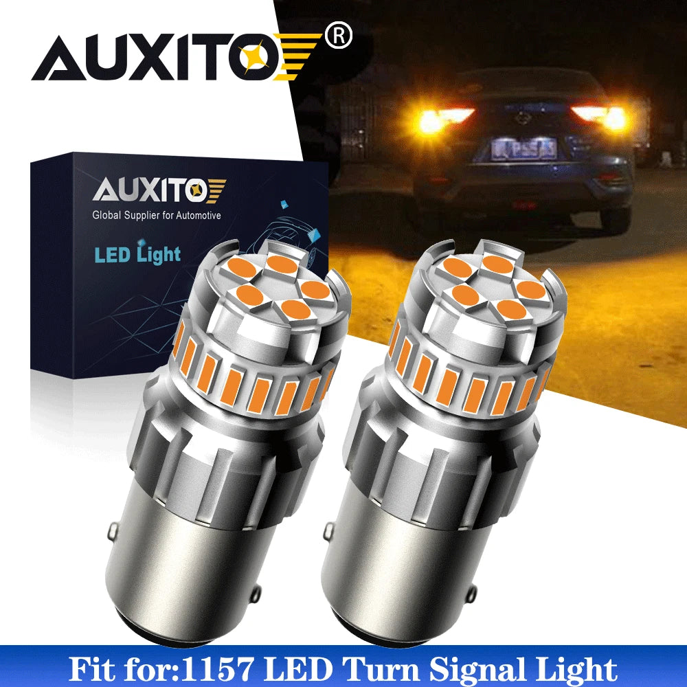 2X 1157 LED Amber Yellow Turn Signal Bulbs for