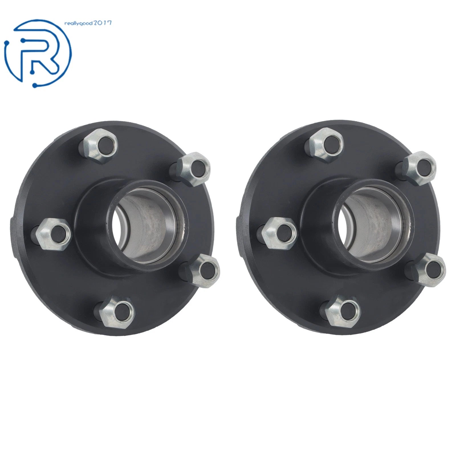 Set of 2 Trailer Hub Kit & Bearings for 2000 lbs Spindle (5 on 4.5")
