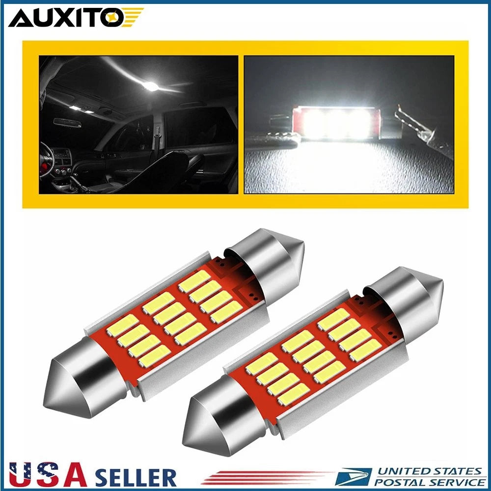 2X 6418 6411 36MM LED License Plate Light Bulbs for Car Accessories