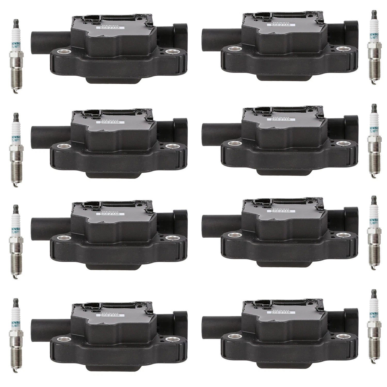 Set of 8 Denso Ignition Coils & Iridium Spark Plugs for CTS Silverado Sierra 1500 (2014–2019)