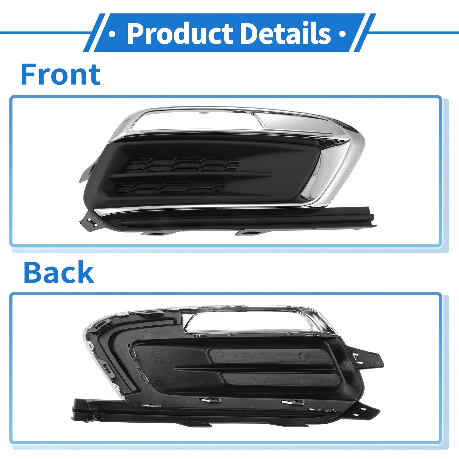 Front Right Fog Light Grille No. 94516102, GM1039184 for Chevrolet Cruze (2015–2016)