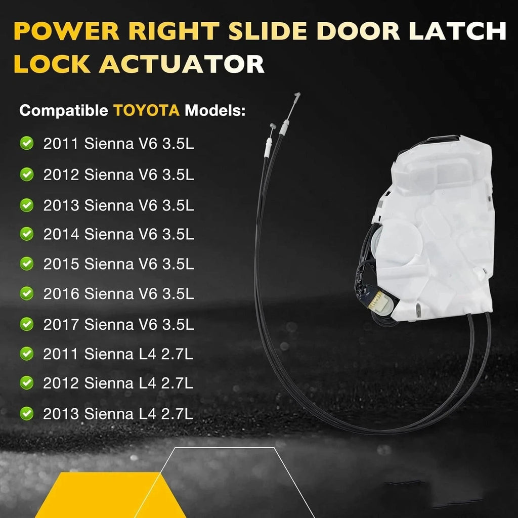 Sliding Door Lock Latch Actuator Right for Toyota Sienna (2011–2017)
