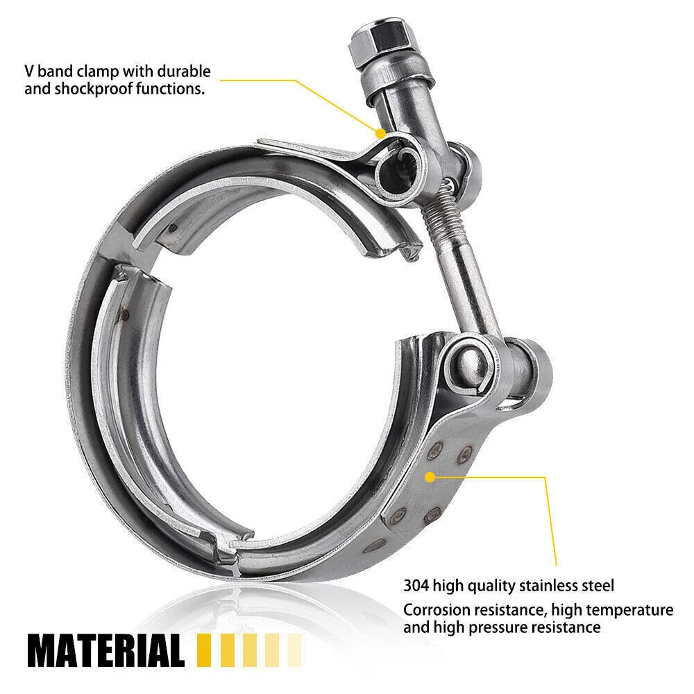 Set of 4 V Band Clamp Kit for Turbo Exhaust (3 Inch)