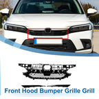 Front Hood Bumper Grille for Honda Civic (2016–2021) Rock Style with Hole