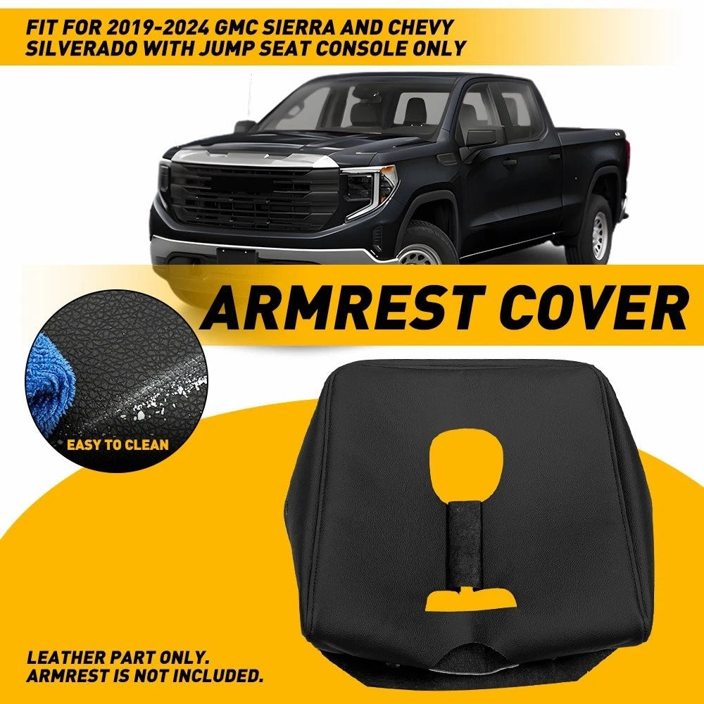 Center Console Armrest Jump Seat Cover for Silverado Tahoe GMC Sierra (2019–2024)