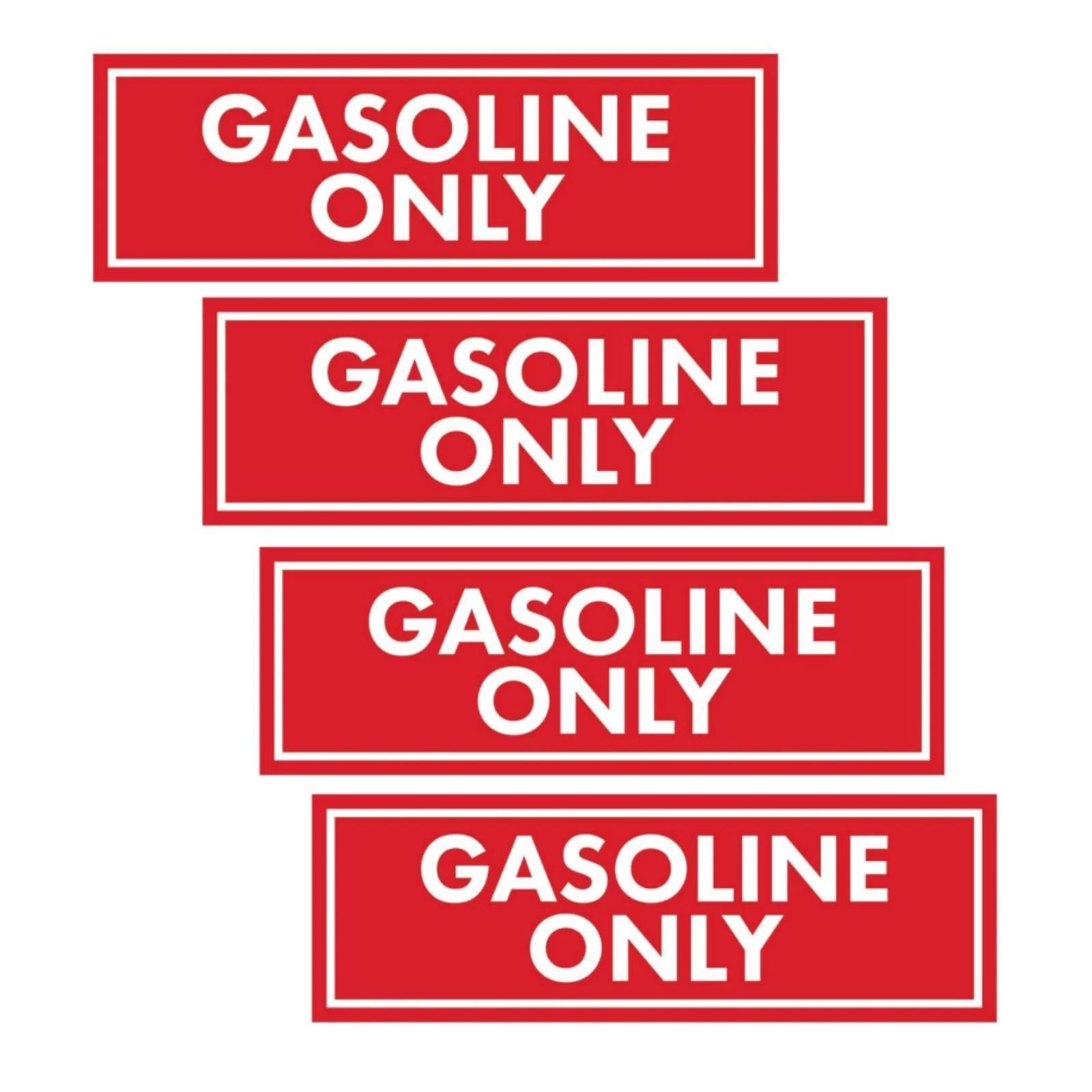 Set of 4 Gasoline Decals for Fuel Tank Caps (Universal)