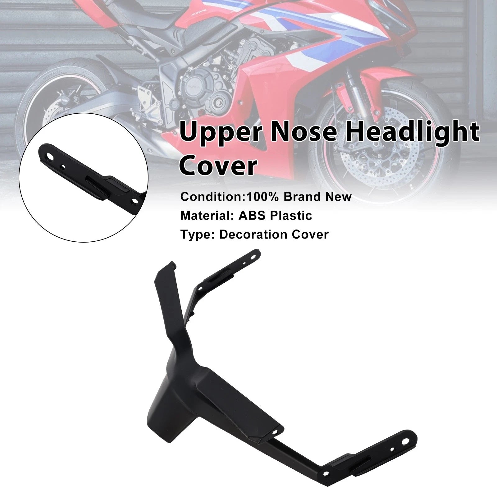 Front Upper Nose Headlight Cover Fairing for Honda CBR650R (2024–2025) Black