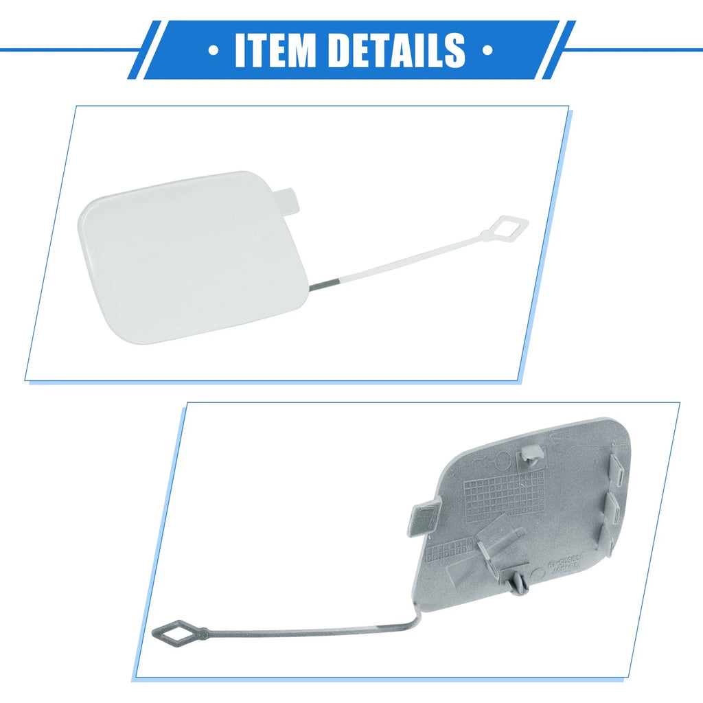 Pair Rear Tow Hook Eye Hole Cover Cap for BMW X5 (2016–2018) Plastic White