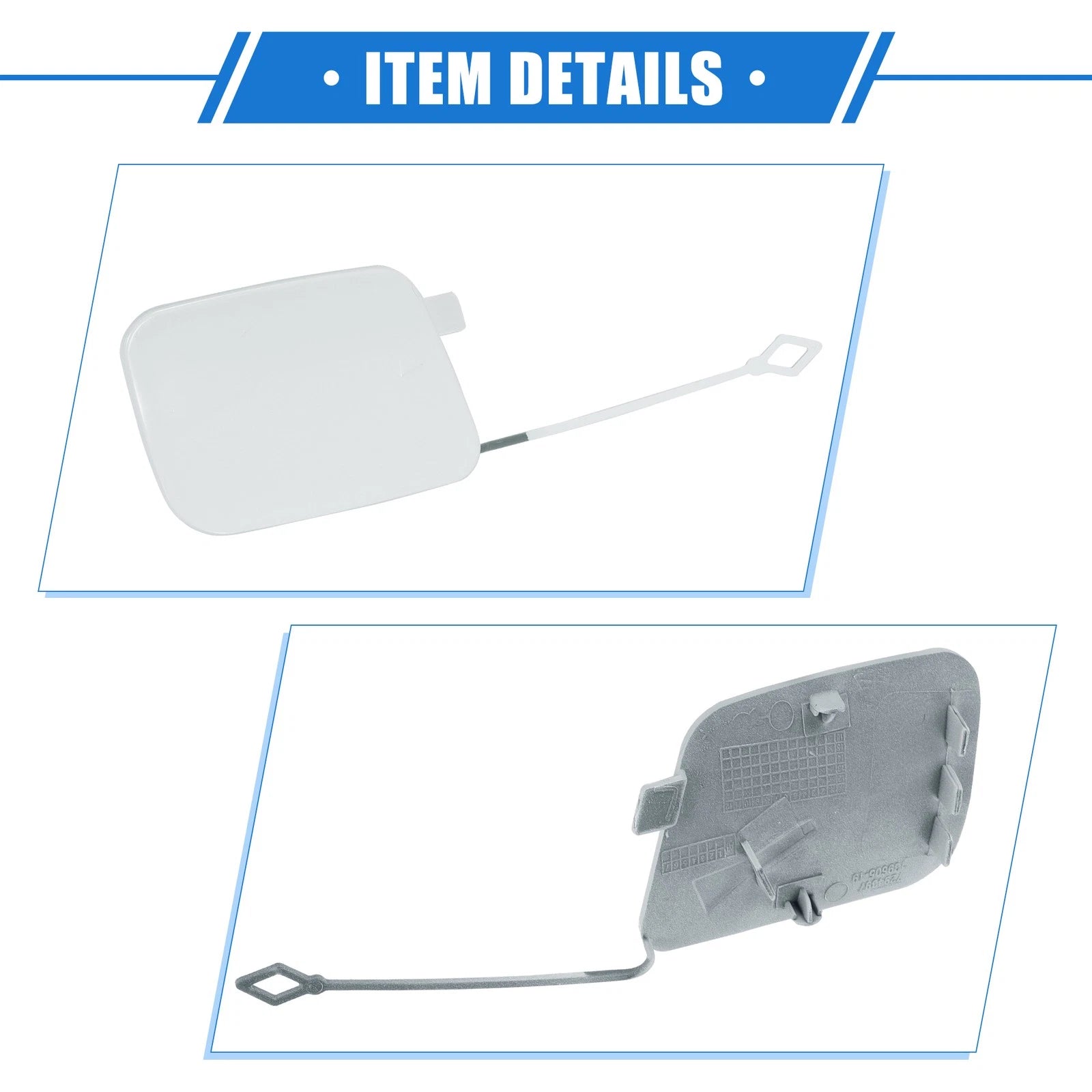 Pair Rear Tow Hook Eye Hole Cover Cap for BMW X5 (2016–2018) Plastic White