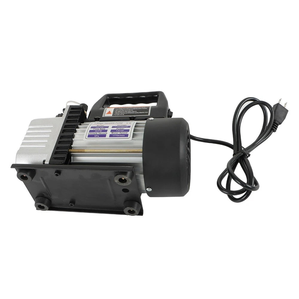 AC Vacuum Pump and Manifold Gauge Set for HVAC Systems (R134A)
