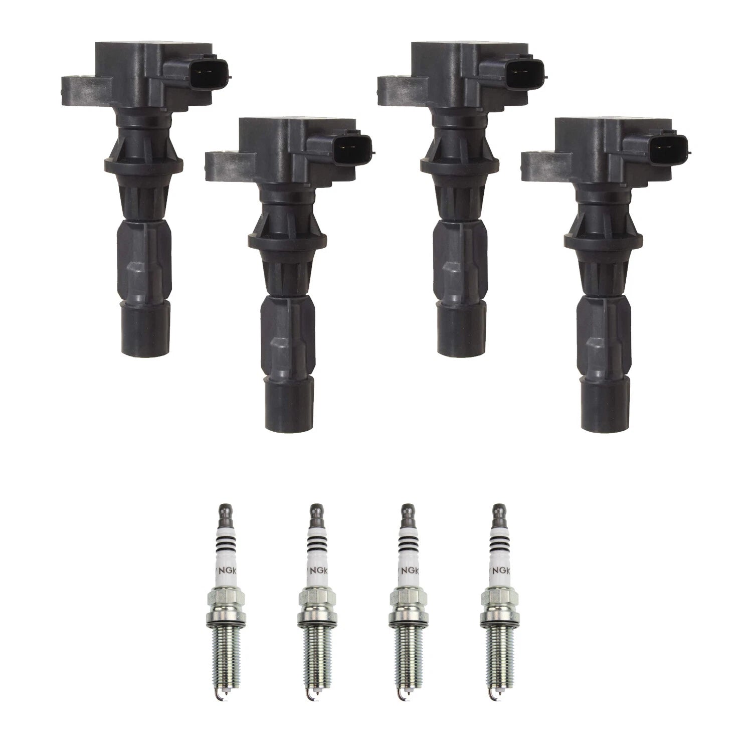 Set of 4 Ignition Coils & NGK Iridium Spark Plugs for Mazda 3 Sport (2010–2013)