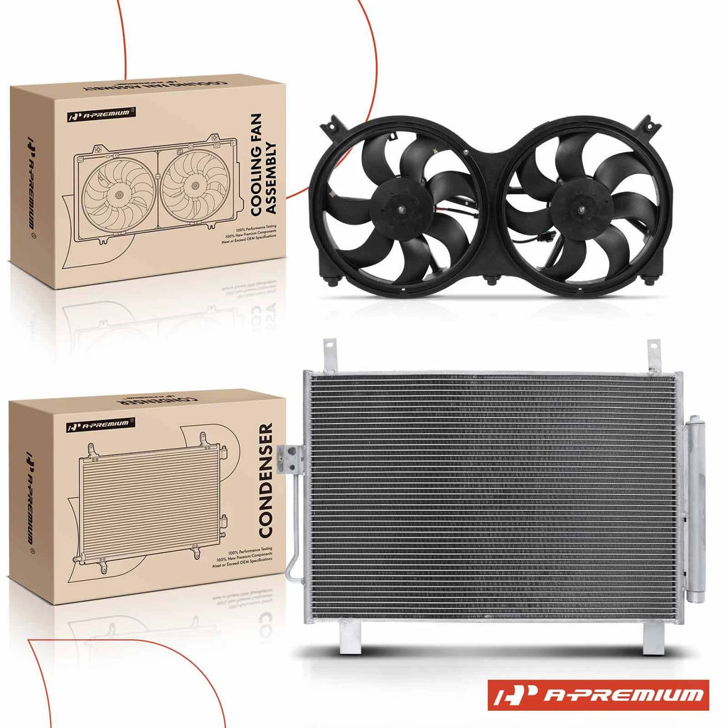 AC condenser and cooling fan assembly for Nissan Pathfinder (2013–2019)