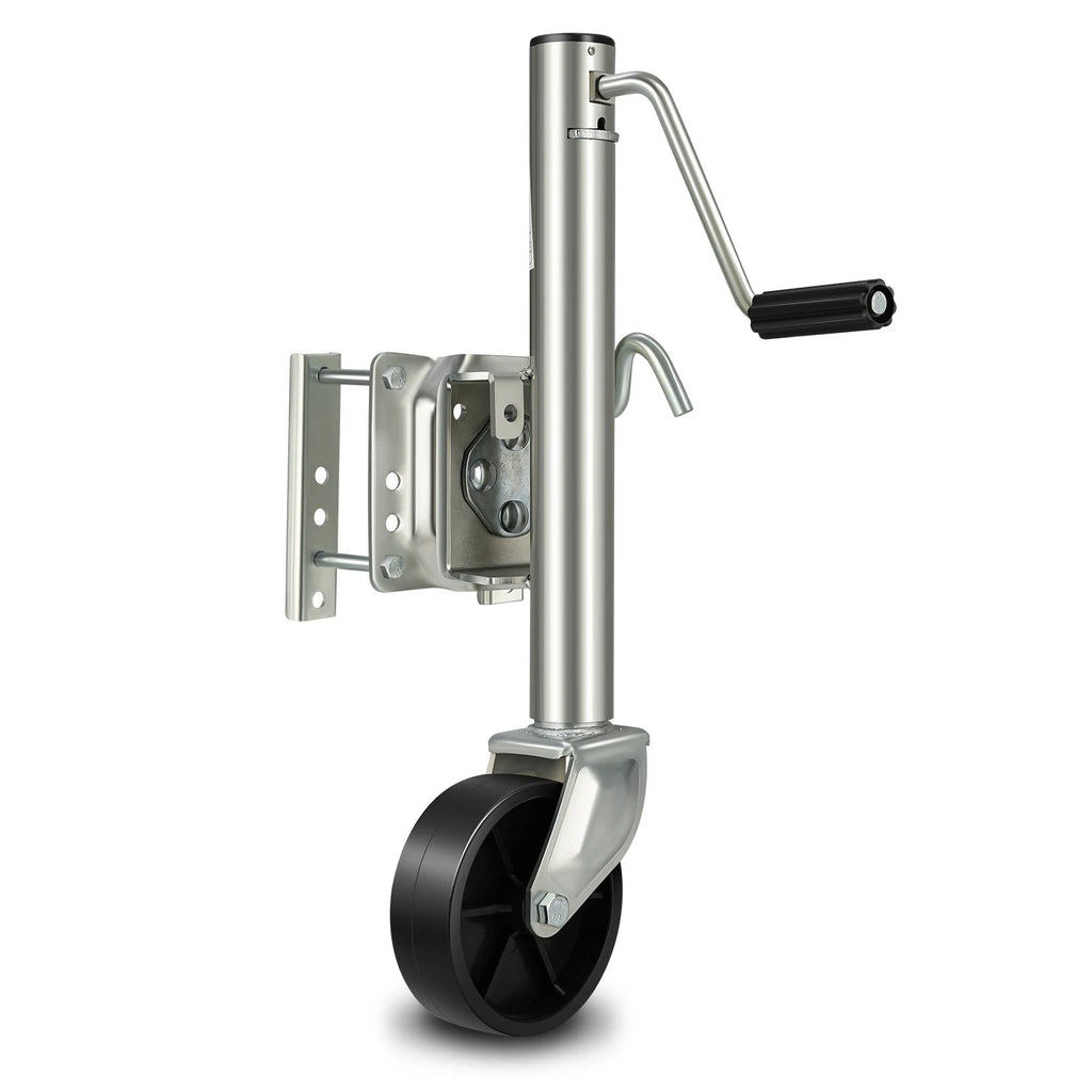 Side Mount Trailer Jack w/Wheel for Universal Fit (1200lbs, 22.4in-33.6in)