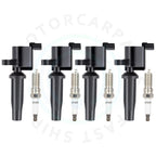 Set of 4 Ignition Coils & Spark Plugs for Ford Escape Mercury Mariner (2005–2008)