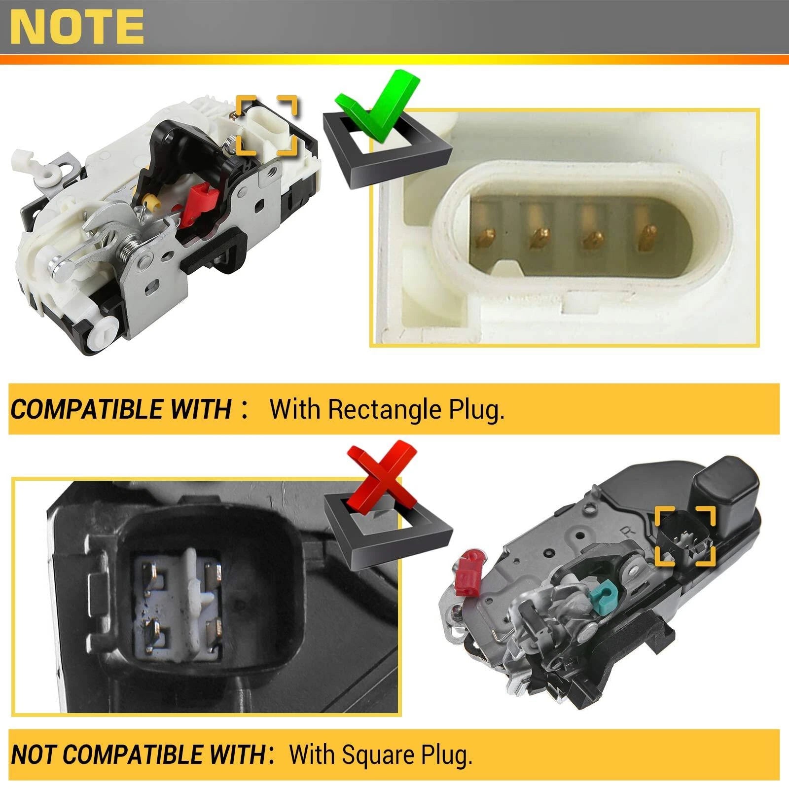 Rear Right Door Lock Actuator for Ram 1500, Jeep Compass, Patriot
