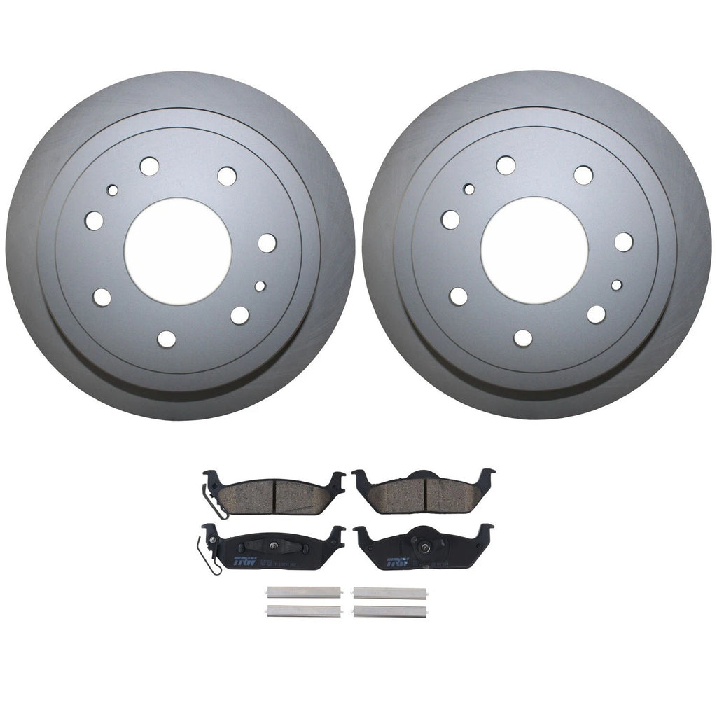 Rear Brake Kit 348mm Rotors TRW Ceramic Pad Set for F-150 Mark LT (2004–2008)