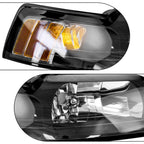 Set of 2 Black Headlights for Ford Mustang (1999-2004)