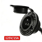 15A 125V Shore Power Receptor Rear Cover with 14AWG Wire for Outdoor RV