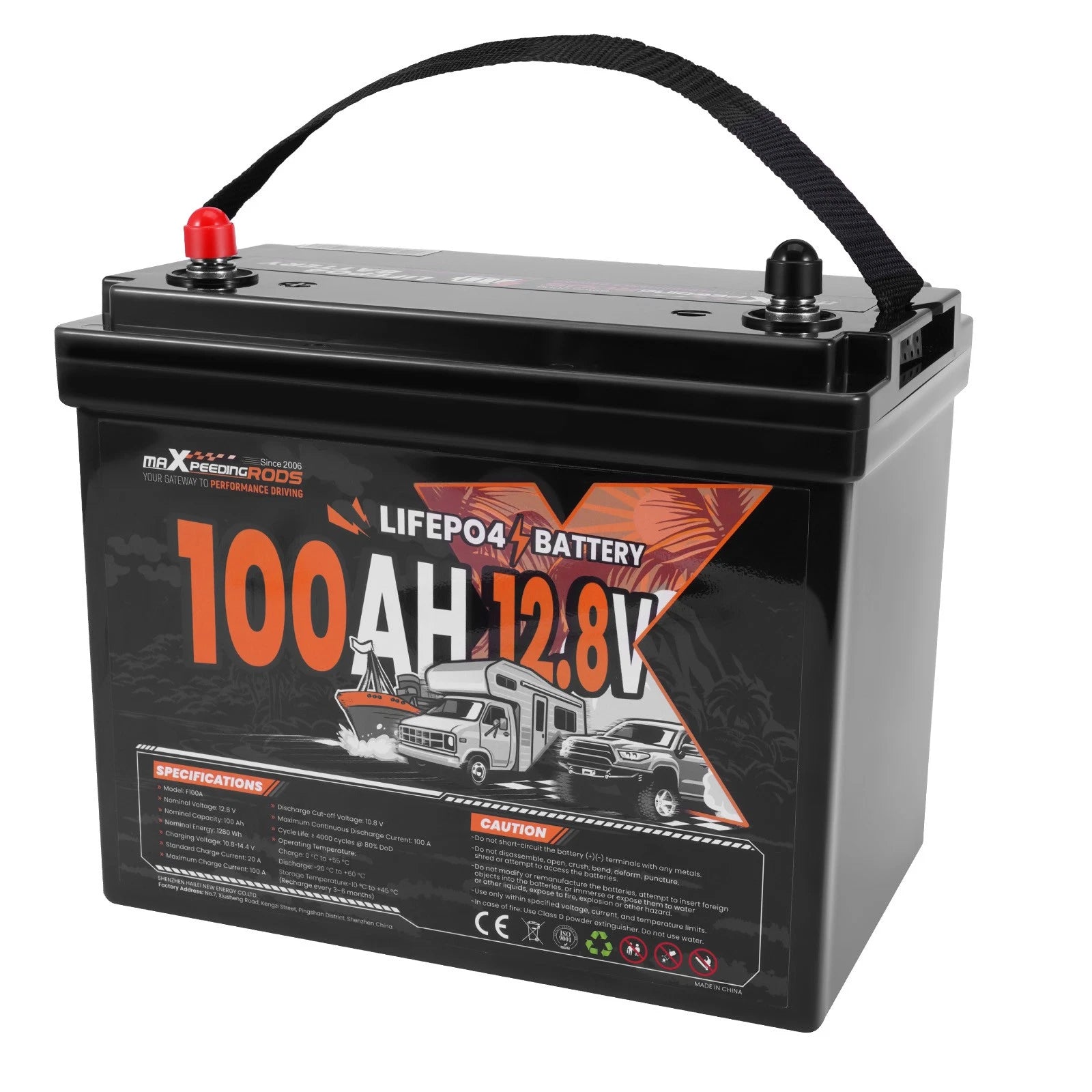 100Ah 12V Lithium Iron Phosphate Battery for RV Off Grid (Low Temp Protection)