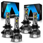 2X 9005/HB3 + 9006/HB4 LED Headlight Bulbs Kit for Vehicles