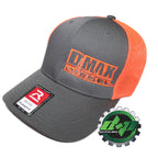 Duramax Diesel Hat for DMAX Truck (Flex Fit, Grey/Orange, S/M)