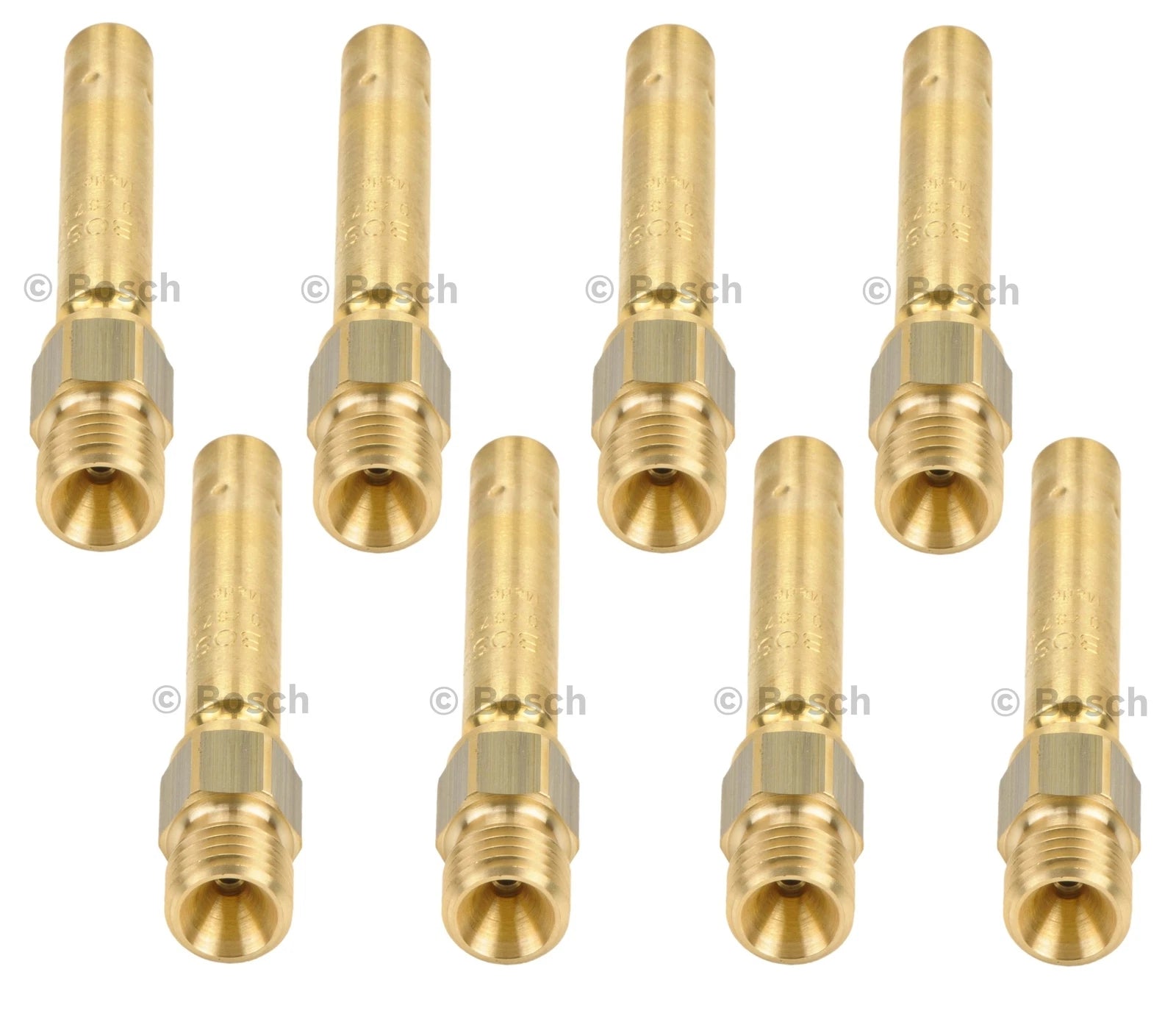 Set of 8 Bosch Fuel Injectors for Ferrari Mondial, Mercedes R107 W116 W126 V8