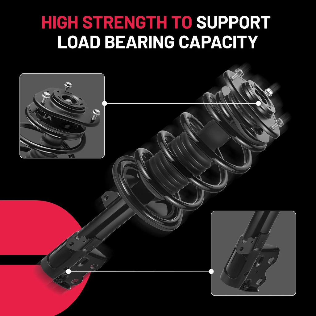 Complete Front Struts and Shocks with Sway Bar Links for Toyota Prius (2004-2009)