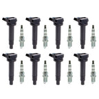 8X Ignition Coils + 8X Spark Plugs for Lexus GS430 LS430 Toyota Tundra Sequoia (2000–2007)