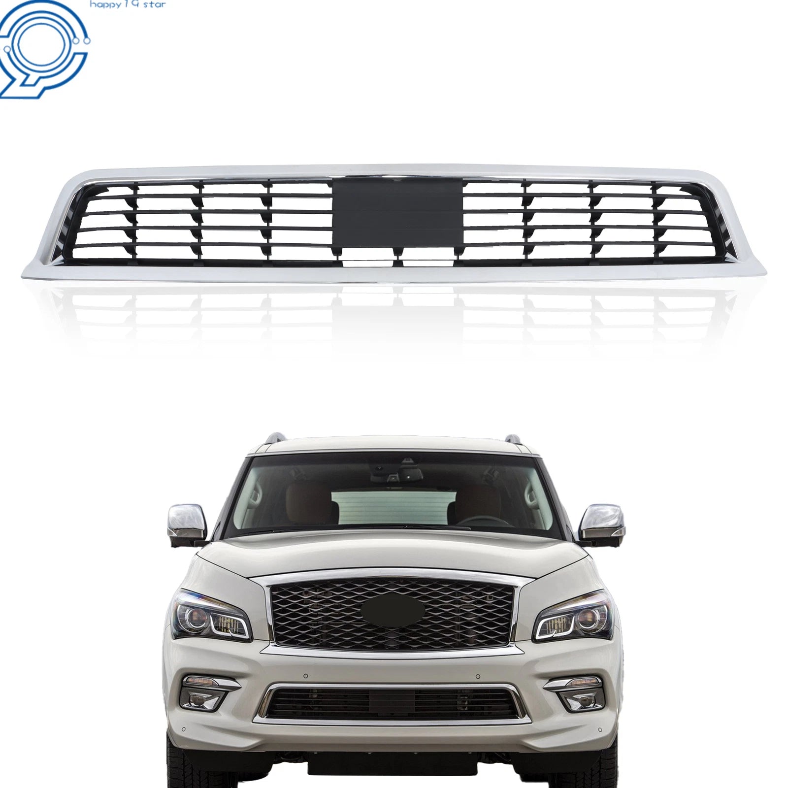 Black Chrome Front Bumper Lower Grille for Infiniti QX80 (2015–2017)