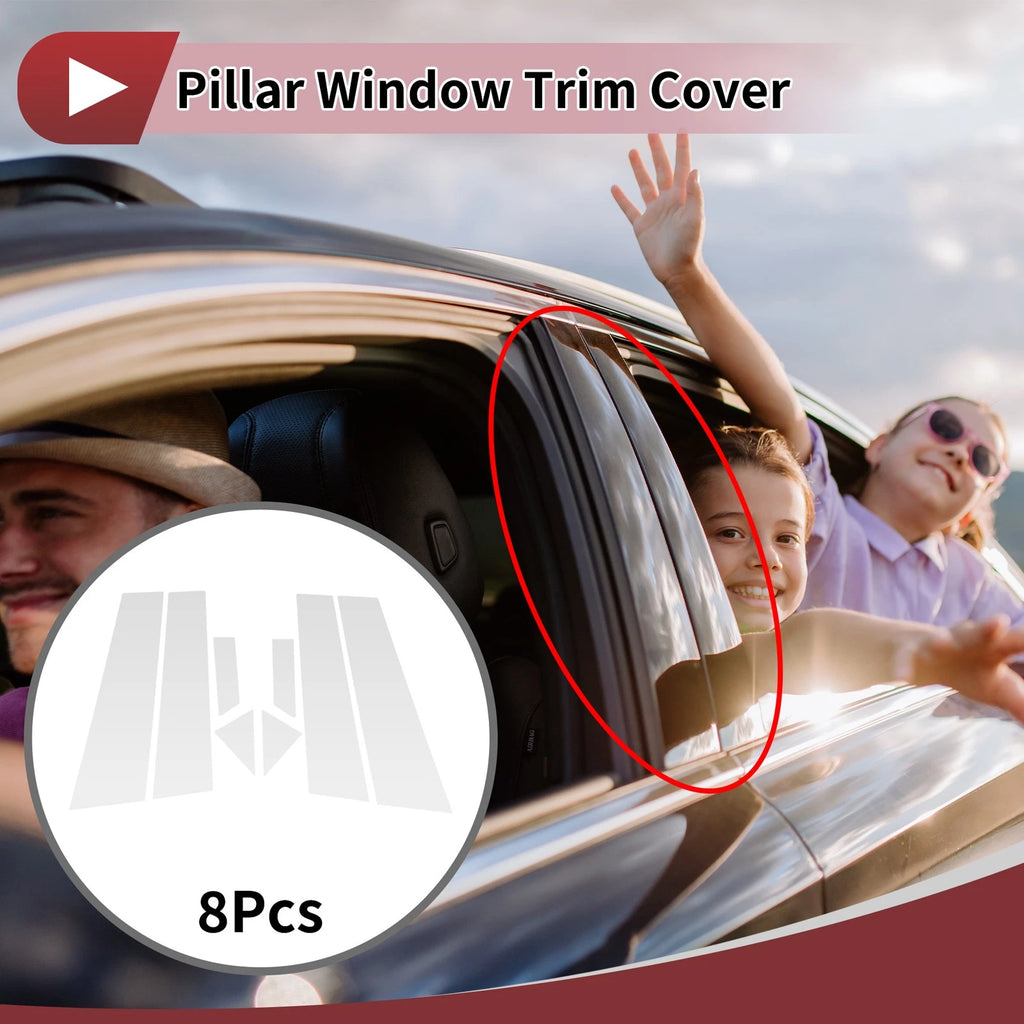 Door Pillar Window Trim for Nissan Bluebird (2015–2021) Silver Tone