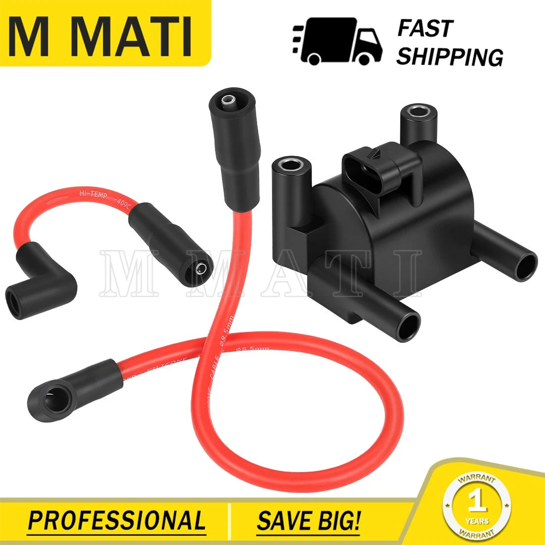 Ignition Coil & Spark Plug Wire Cap for Dyna FXD FLD FXST FXSB FXSE FXSTB