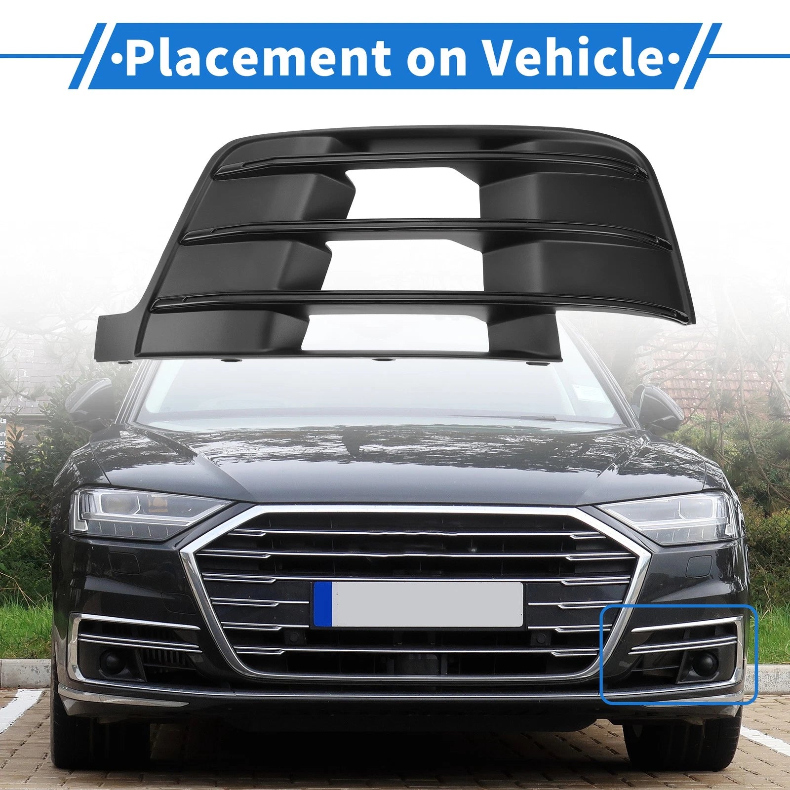 1pc Fog Light Grill for Audi Q7 S-Line (2016–2019) No. 4M0807681D