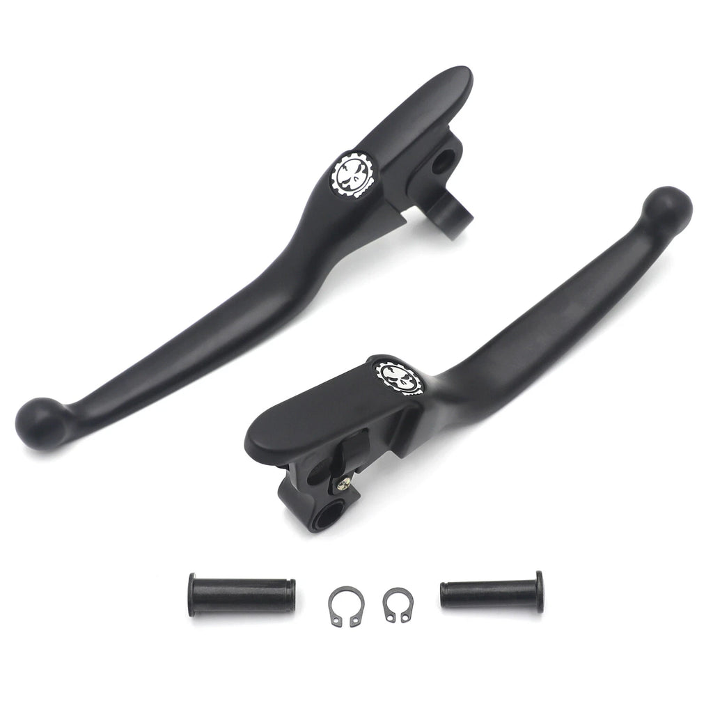 Black Skull Smooth Brake Clutch Levers for Harley Touring Trike (2008–2013)