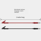 Electrical Testing Leads Set of 2 Banana to Crocodile Clip 10mm 1m Length