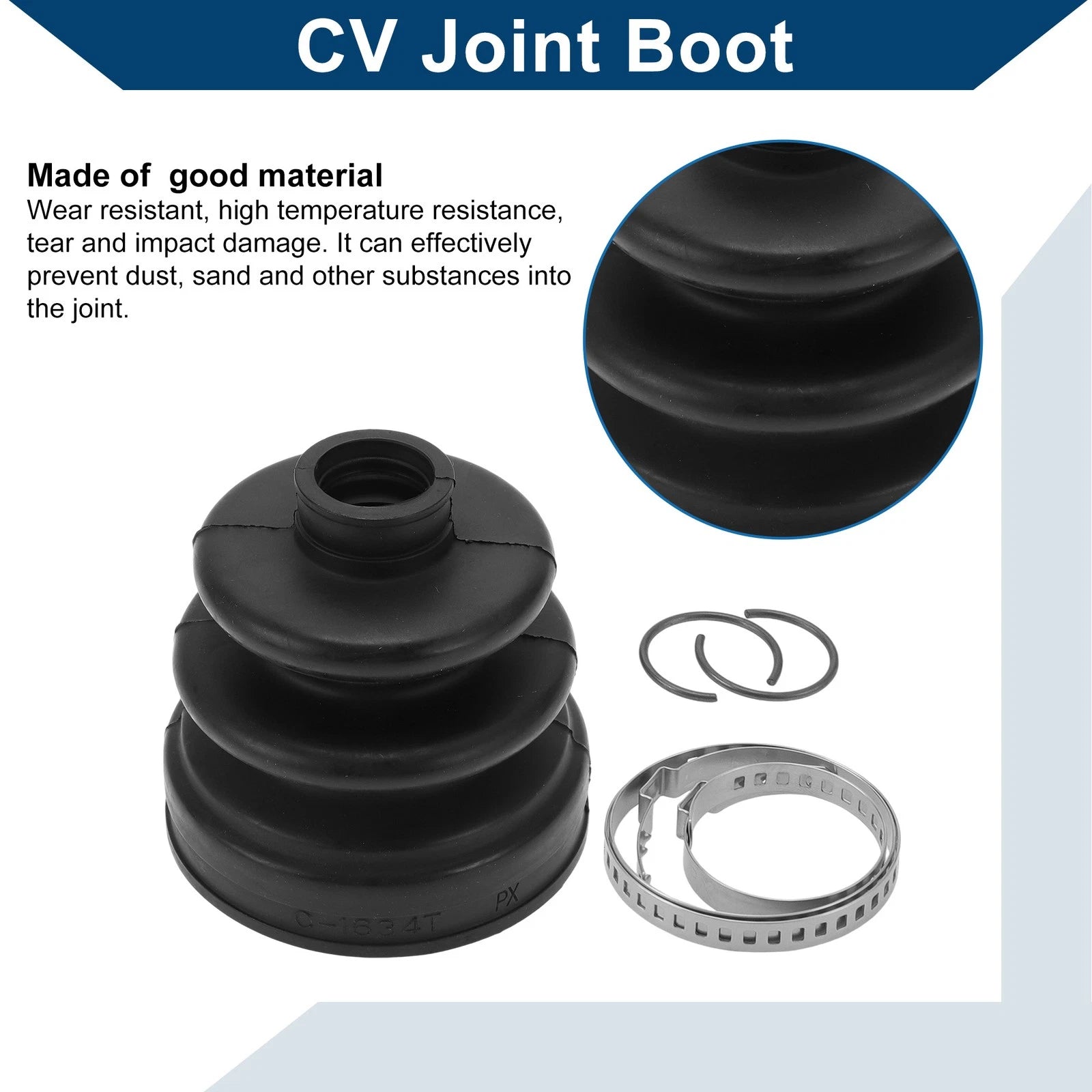 Inner CV Joint Boot Kit w/ Clamps for Hyundai Santa Fe (2006–2012)