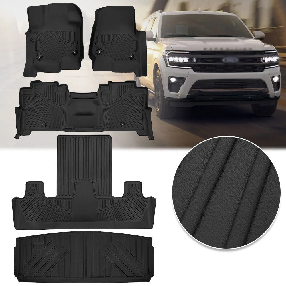 Set of 4 Rubber Floor Mats for Ford Expedition (2018–2024)
