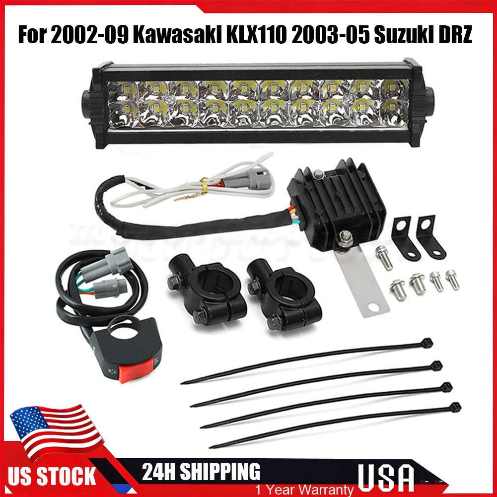 LED Headlight Light Bar for Kawasaki KLX110 (2002–2009) & Suzuki DRZ (2003–2005)