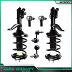 Set of 6 Front Strut w/ Coil Spring Outer Tie Rod Sway Bar for Honda CR-V (2002–2006)
