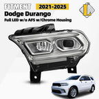 Full LED Projector Headlight for Dodge Durango (2021–2025) Chrome Left