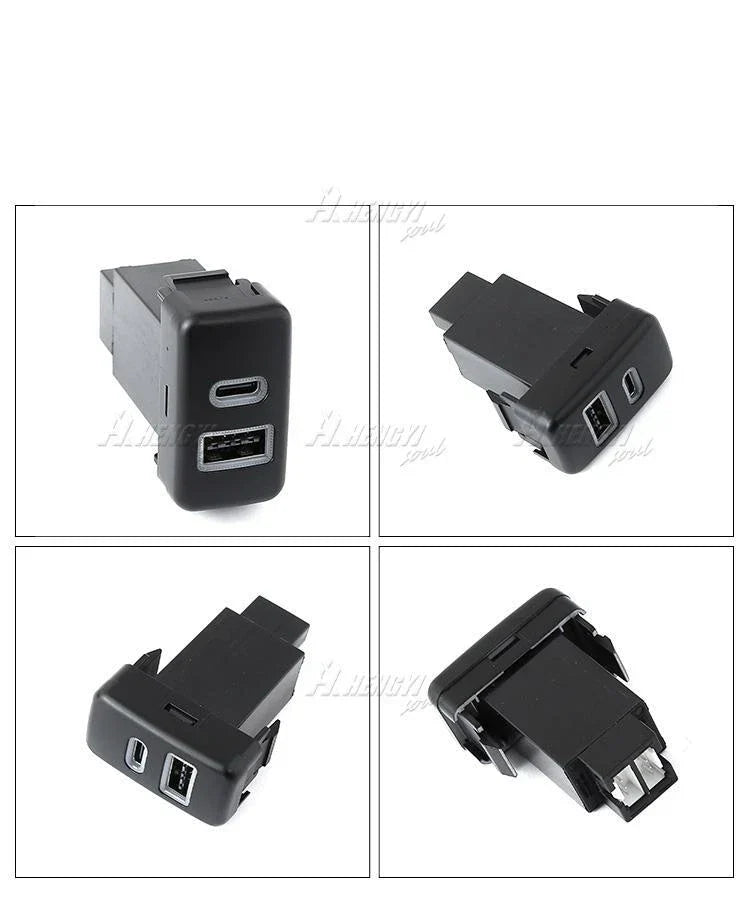 1x Switch Button USB-C PD/USB-A QC3.0 Socket for Toyota Tundra (2005–2007)