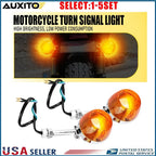 Set of 2 Amber Halogen Turn Signal Indicator Lights for Universal Motorcycle (12V)