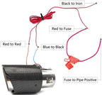 2.5" Carbon Fiber Inlet Exhaust Tip for Universal Fit (LED Light)
