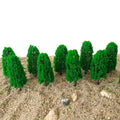Set of 10 Green Model Trees for HO N Z Train Railway Layout