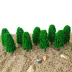 Set of 10 Green Model Trees for HO N Z Train Railway Layout