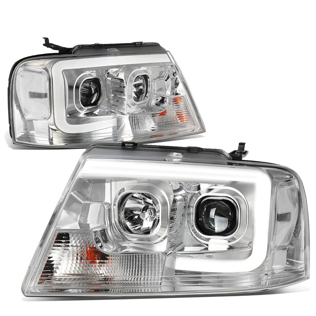 LED DRL Projector Headlight for Ford F150 Mark LT (2004–2008) Chrome Housing