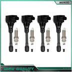 Ignition Coils & Platinum Spark Plugs for Nissan Versa 1.6L 1.8L (2009–2012)