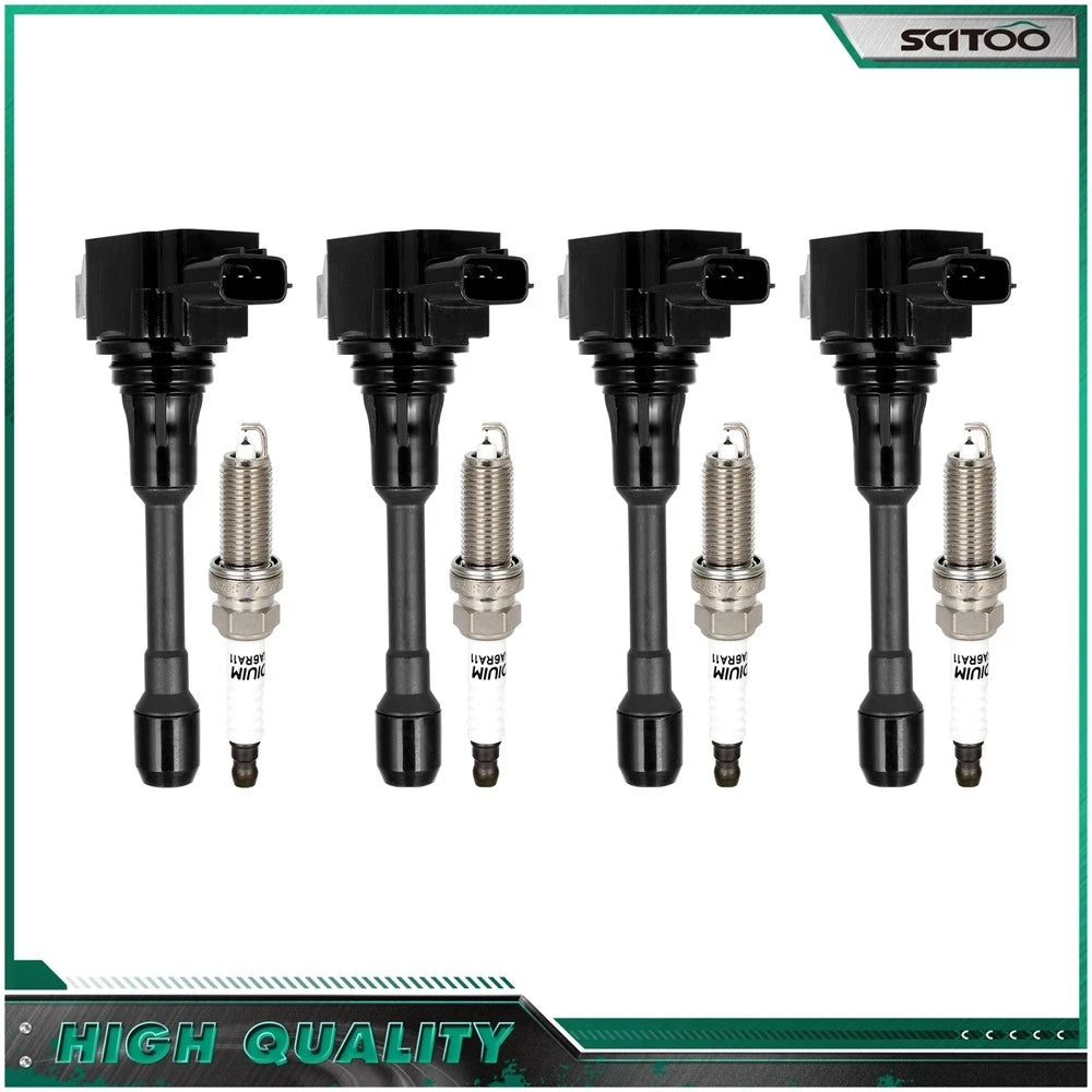 Ignition Coils & Platinum Spark Plugs for Nissan Versa 1.6L 1.8L (2009–2012)