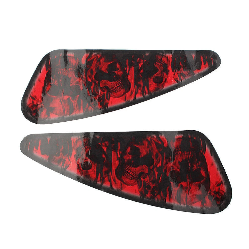 2Pcs Skull 3D Decals Fuel Gas Tank Stickers for Harley XL883 1200