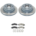 Set of 2 DuraGo Rear Rotors & Akebono ProACT Disc Brake Pads for Sierra 1500 Classic (2007–2007)