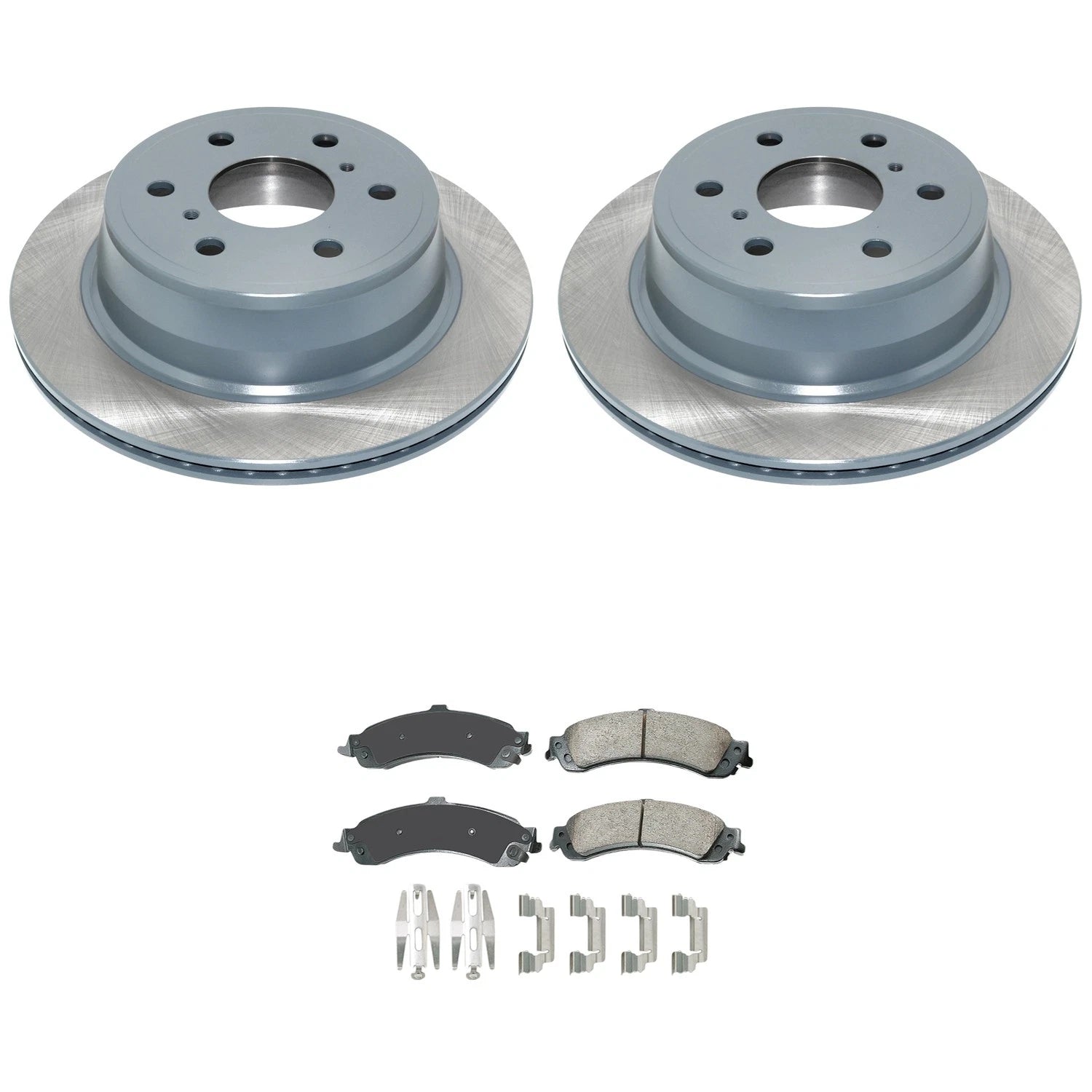Set of 2 DuraGo Rear Rotors & Akebono ProACT Disc Brake Pads for Sierra 1500 Classic (2007–2007)